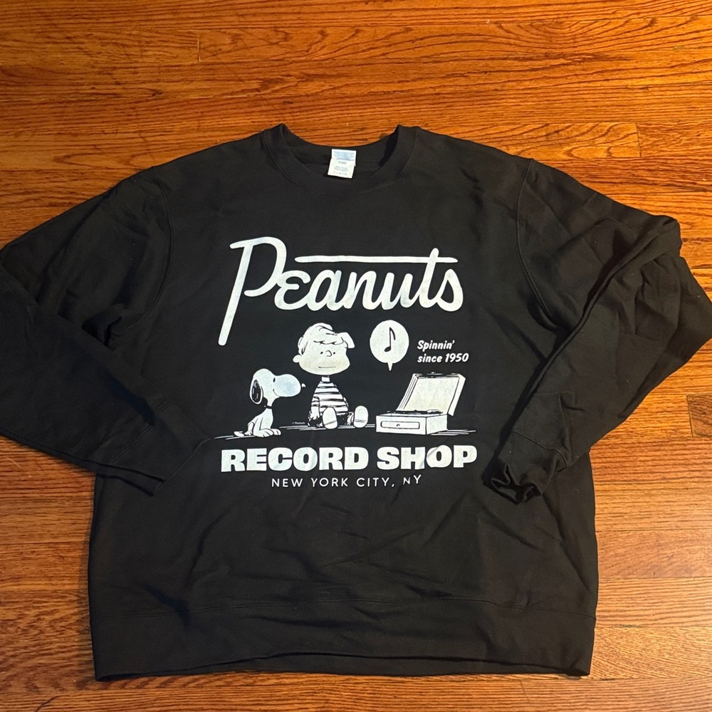H&M Black Peanuts Crewneck Sweater
